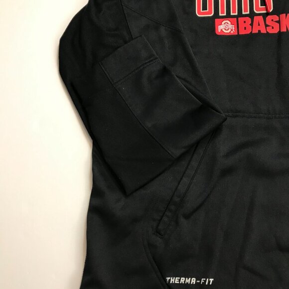 Nike Ohio State Basketball Therma-Fit Men Large Black & Red Hoodie Pullover - Picture 4 of 10